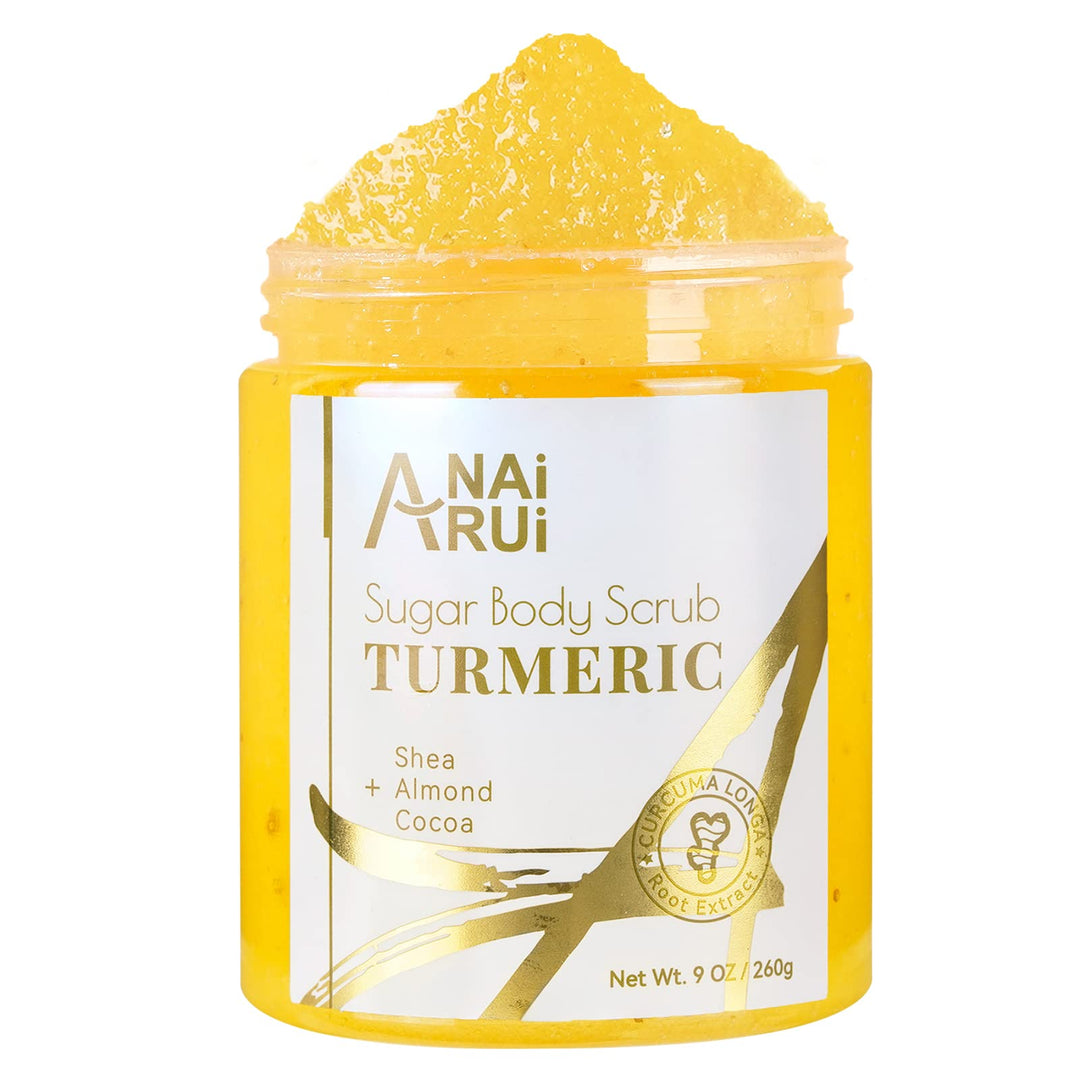 ANAiRUi Körperpeeling Body Scrub Kurkuma, Peeling für Körper-Gesicht Hyperpigmentierung Dunkle Fleck