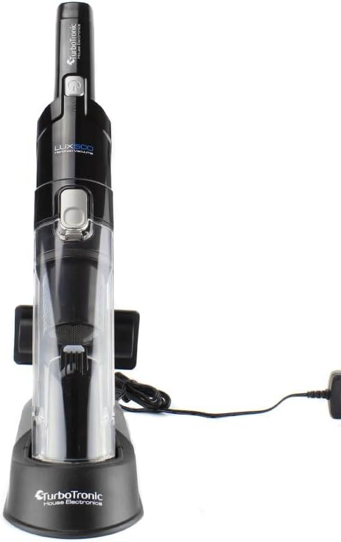 TurboTronic beutelloser Handstaubsauger, 90 W beutelloser Akku Handsauger, Dockingstation, 2 Saugstu