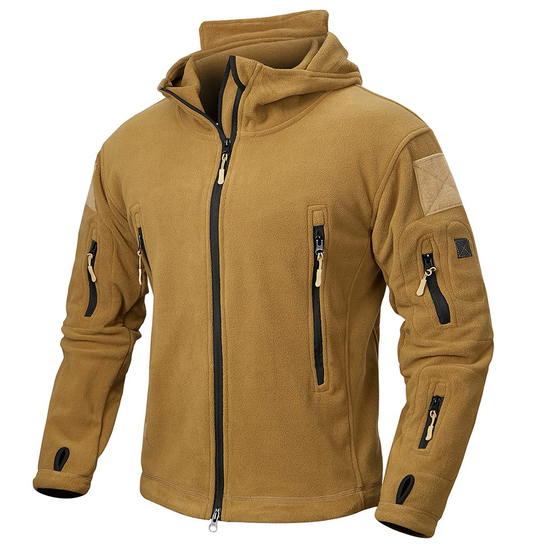 CARWORNIC Herren Taktische Fleecejacke Warme Kapuzen Winterjacke Militär Sportlich Jacke Outdoor Jag