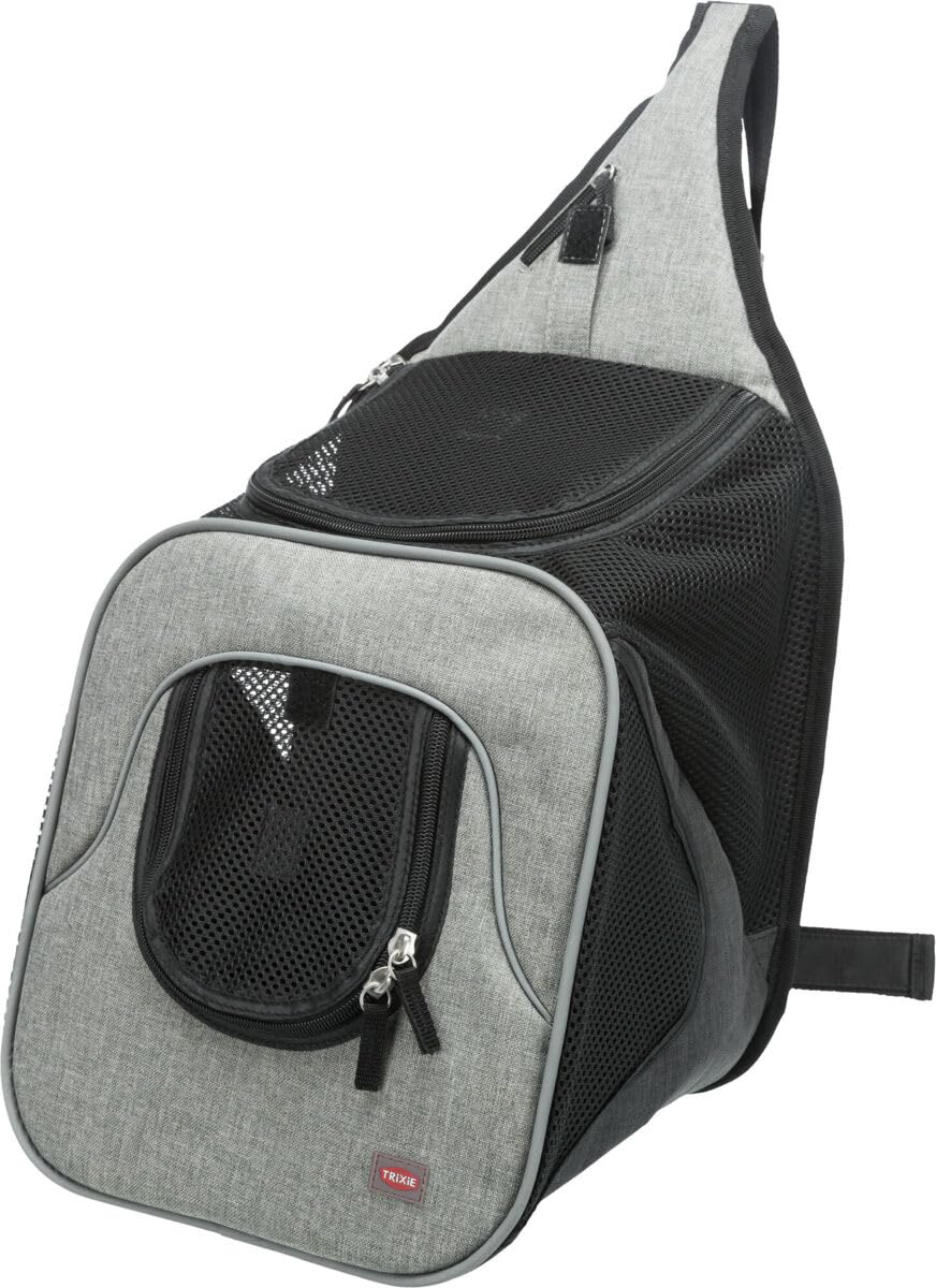Trixie 28941 Fronttasche Savina, 30 × 33 × 26 cm, schwarz/grau