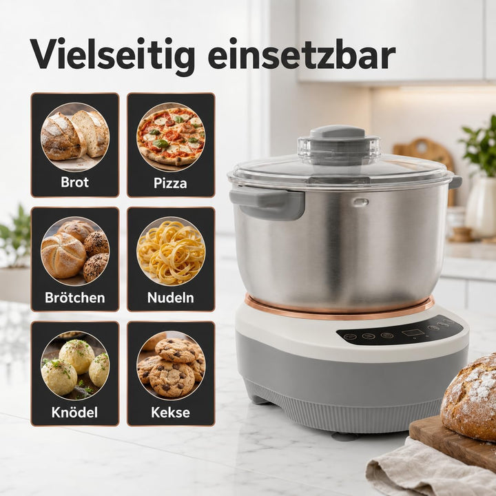 7L Vollautomatische Teigmaschine, Teigknetmaschine mit 45 ℃ Konstante Temperatur Fermentfunktion Ein