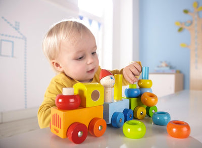 HABA 5126 Entdeckerzug Farbkringel, Kleinkindspielzeug