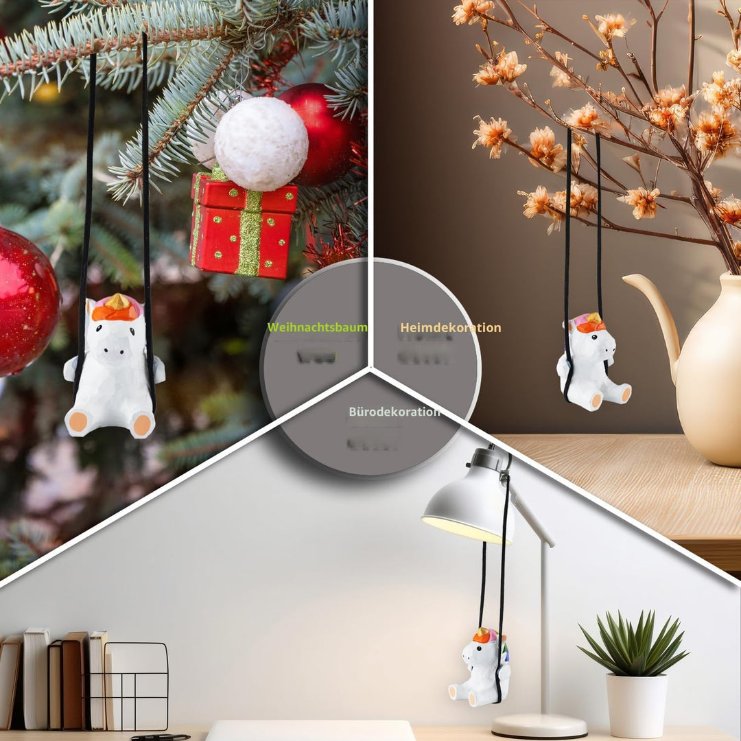 VIPbuy 100% handgemachtes hölzernes schwingendes Einhorn Auto hängendes Ornament - Niedliches handge