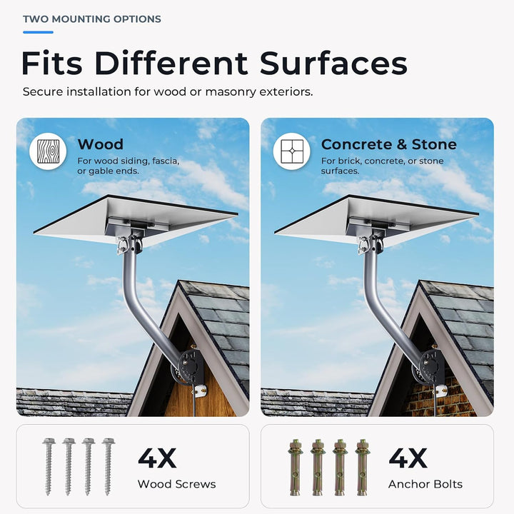 Starlink Halterung für Standard 4/4X/Gen 3, 360° verstellbare Wand- und Dachmontage-Set mit 2-in-1 R