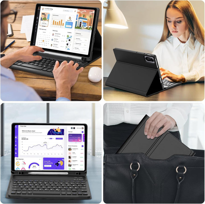 IVEOPPE Tastatur für Xiaomi Redmi Pad 2 &amp; SE 11 Zoll, Hülle mit Bluetooth Abnehmbarer Tastatur für R