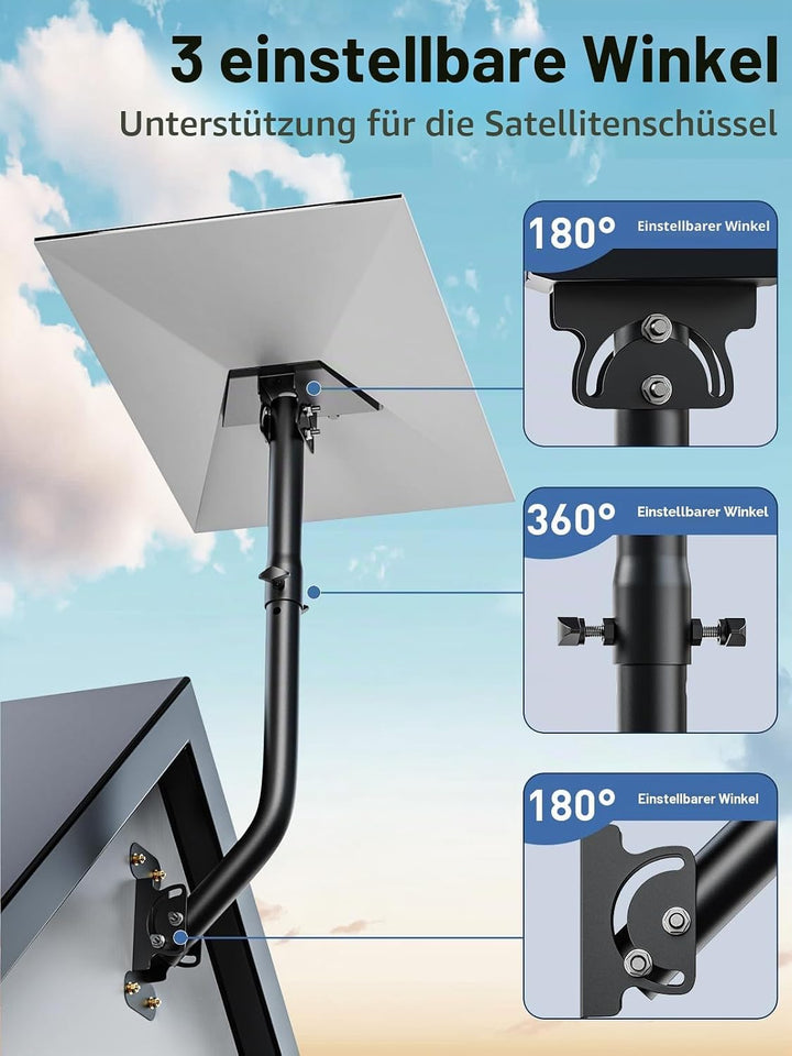 Starlink Gen 3 Halterung, 360° Verstellbare V3 Starlink Wandhalterung, Starlink Gen3 Mast-Montagekit
