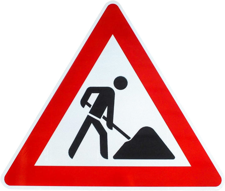 Original Verkehrszeichen RA2 Nr. 123 Arbeitsstelle 900 mm StVO RSA-21 RAL Strassenschild Baustellens