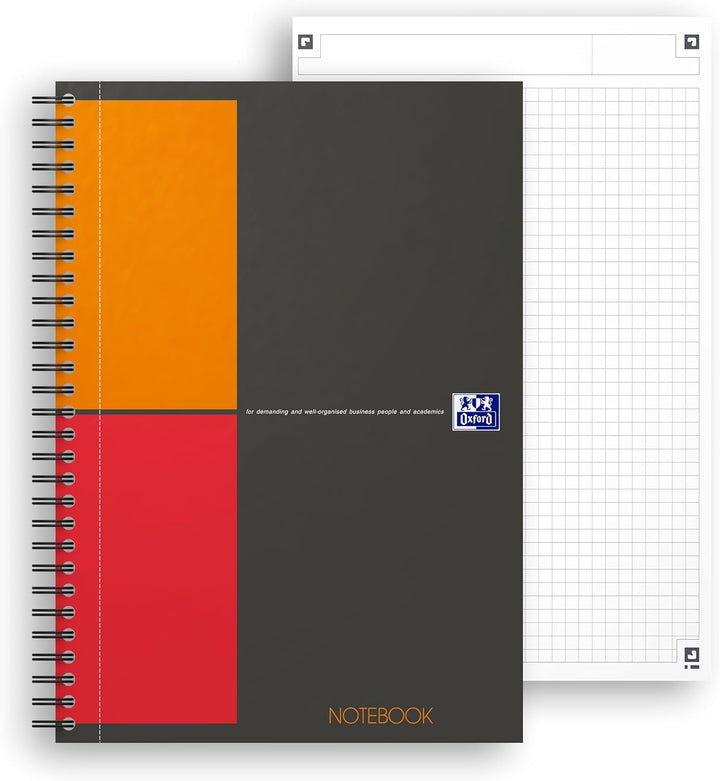 Oxford Notebook International B5, kariert, 160 Seiten, stabiler Kartondeckel, 5 Stück B5 5 Stück kar