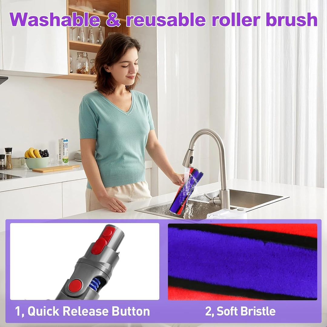 Softwalze Bodendüse Kompatibel mit Dyson V7 V8 V10 V11 V15 SV10 SV11 SV12 SV14 SV15, Elektrischer So
