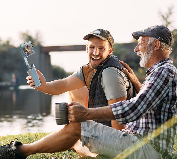 PowerVision S1, Gimbal Smartphone,3-Achsen-Telefonstabilisator mit eingebautes Stativ, kabelloser Po