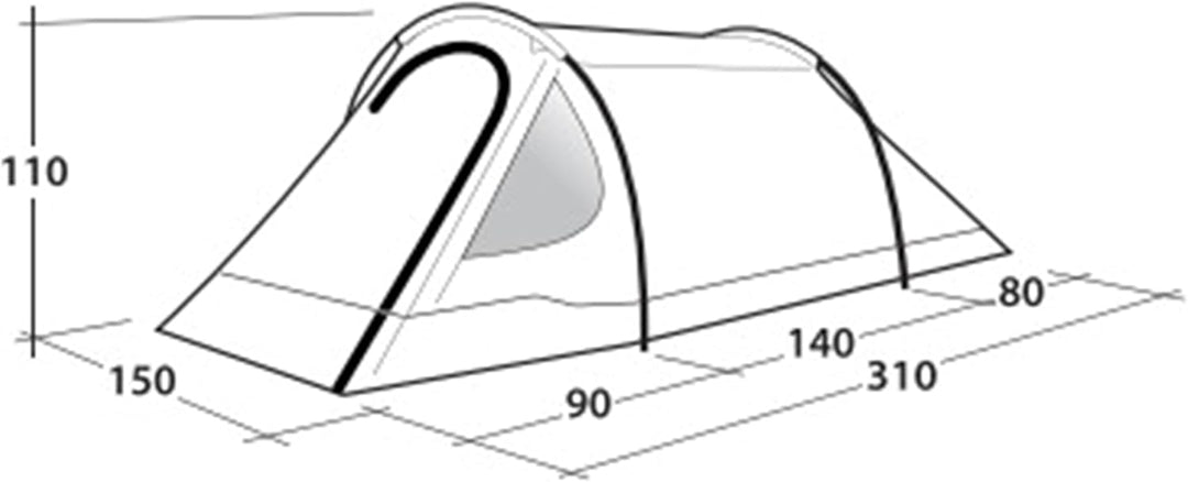 Outwell Unisex – Erwachsene Earth Wurfzelte, Blau, 310 x 150 x 110 cm