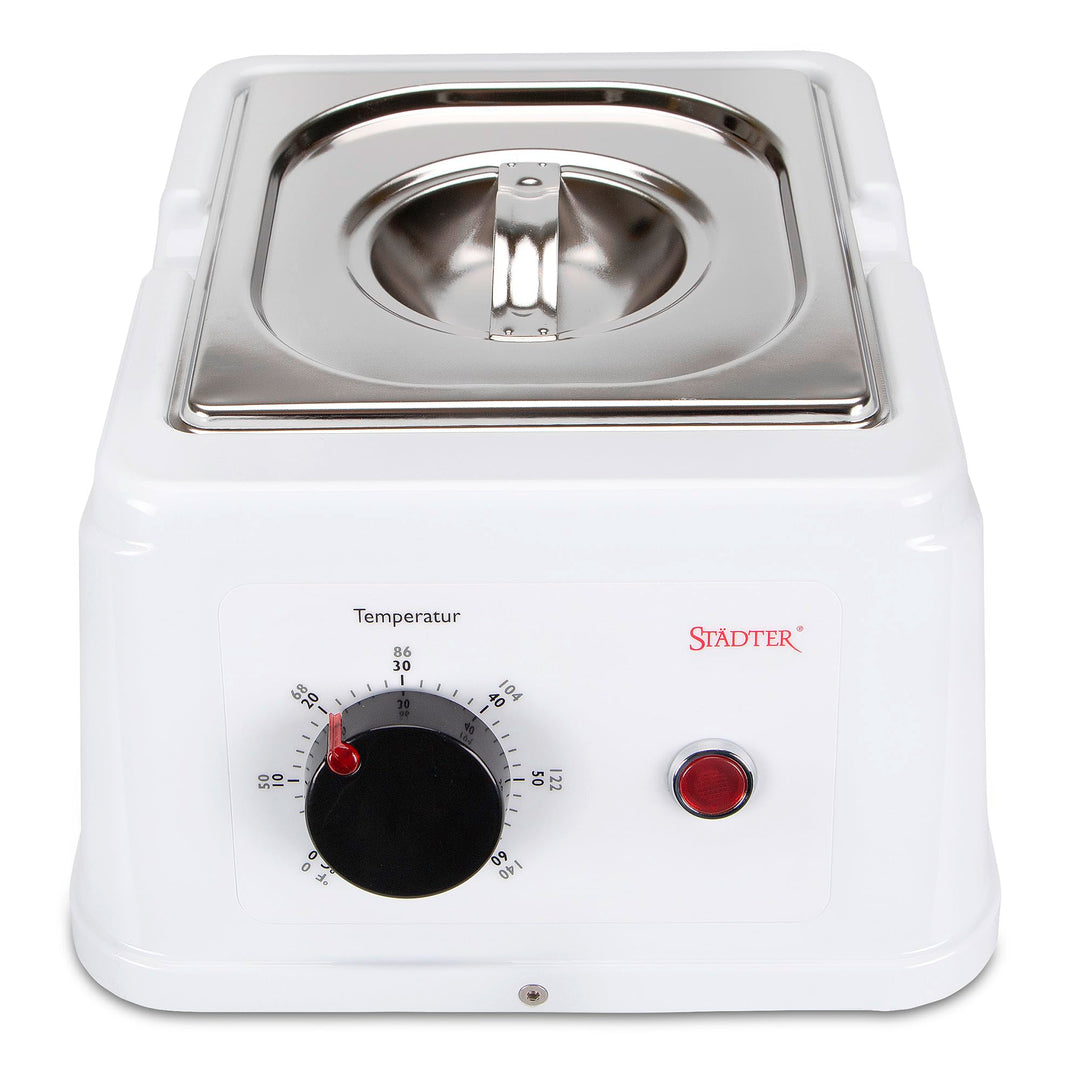 Städter Temperiergerät für Kuvertüre, Schokolade, Schokoladenschmelzgerät, Schmelztopf, inkl. Deckel