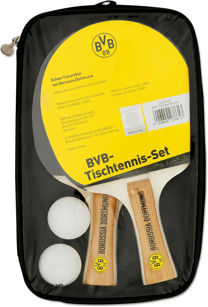 Borussia Dortmund Unisex – Erwachsene 22330100 Tischtennis-Set, Schwarzgelb, One Size