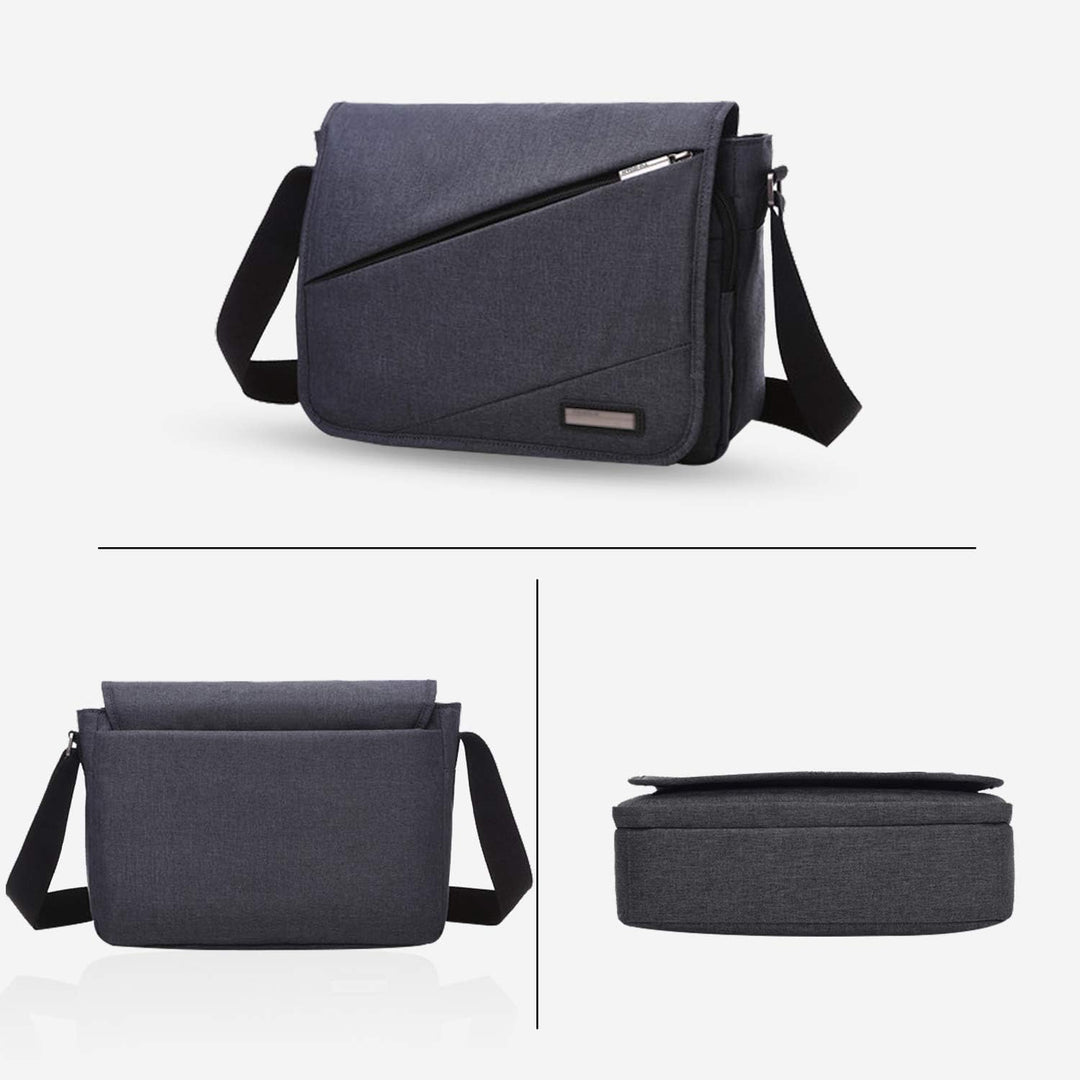 FANDARE Messenger Bag Umhängetasche Schultertasche Tasche Kuriertasche Polyester Schwarz, Schwarz