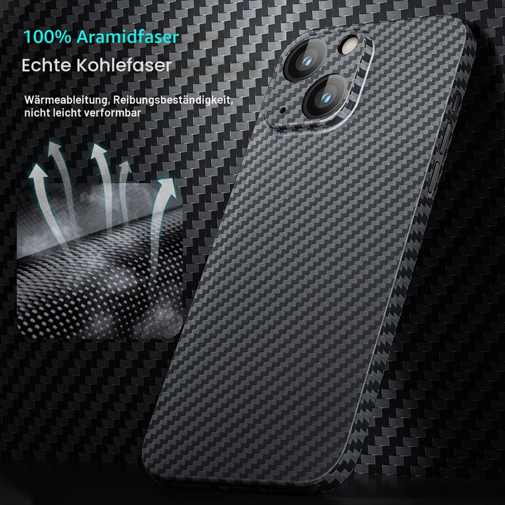 memumi Carbon Hülle für iPhone 13, 100% Aramidfaser Hülle, 0.5 mm Super dünne, Hülle aus echter Aram