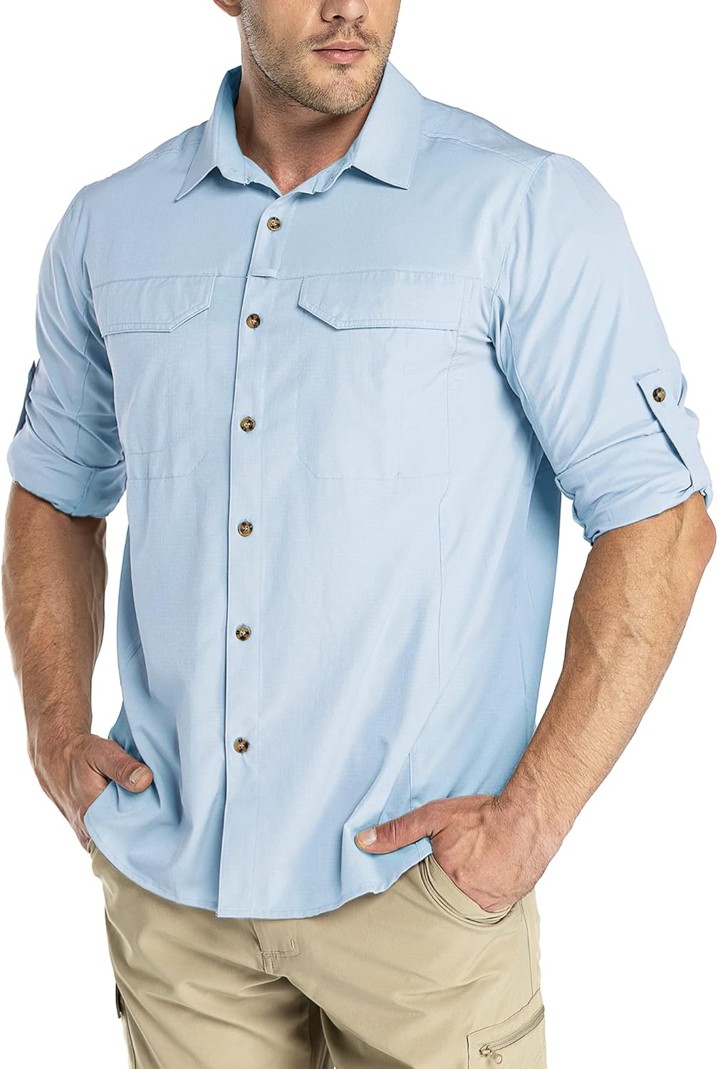 Outdoor Ventures Hemd Herren Freizeithemd Langarm Outdoor Shirt Atmungsaktive Schnell Trocknende Fun