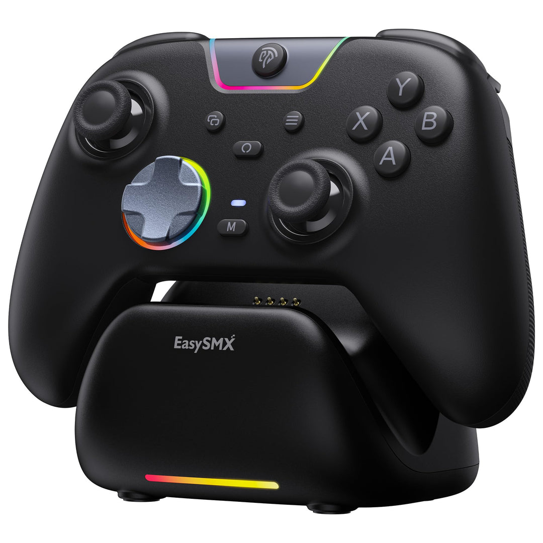 EasySMX X05Pro PC Controller mit Ladestation, 1000mAh, Hall Joysticks, 1000Hz, leise Tasten, 2 Rueck