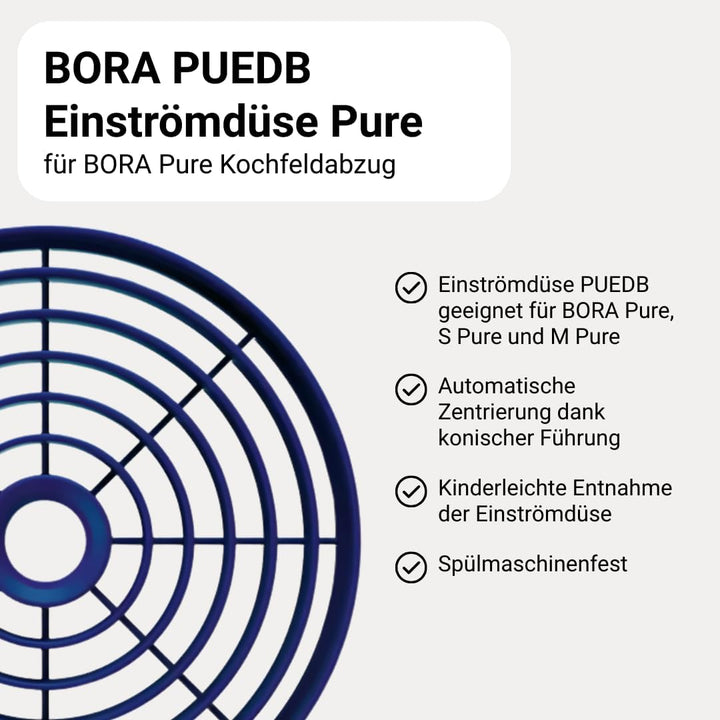 BORA PUEDB Original Einströmdüse Blau für PURE, Dunstabzug, Kochfeld Zubehör, Blau