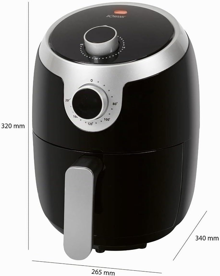 Bomann FR 6050 H CB Heissluft-Fritteuse, Öl- und fettfreie Fritteuse dank Heissluft, 1,8 Liter Kapaz