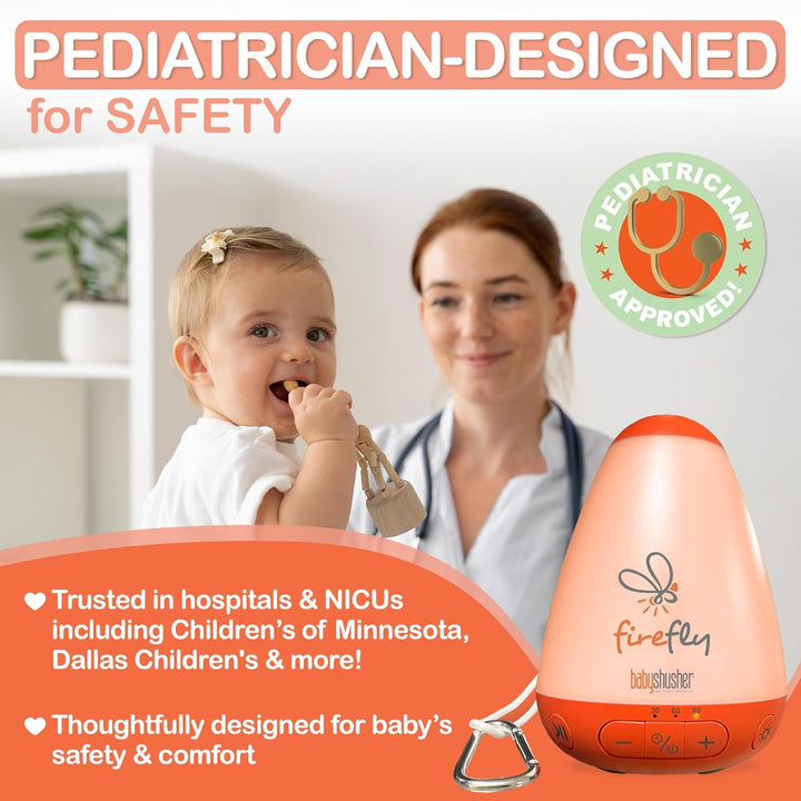 FireFly Baby Shusher - Tragbares Baby-Nachtlicht und Sound-Maschine, 30-60-90 Minuten einstellbarer