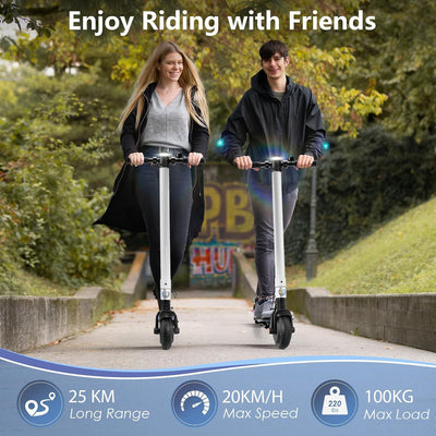 Caroma E Scooter Kinder von 8-16 Jahren, 25km Reichweite, 20km/h Geschwindigkeit, Faltbarer E Roller