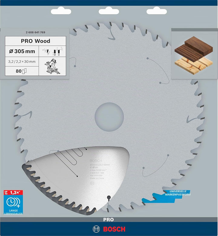 911060205 Bosch Zubehör 2608641769 Kreissägeblatt Optiline Wood 305 x 30 x 3,2 mm, 80, 305 x 30 x 3,