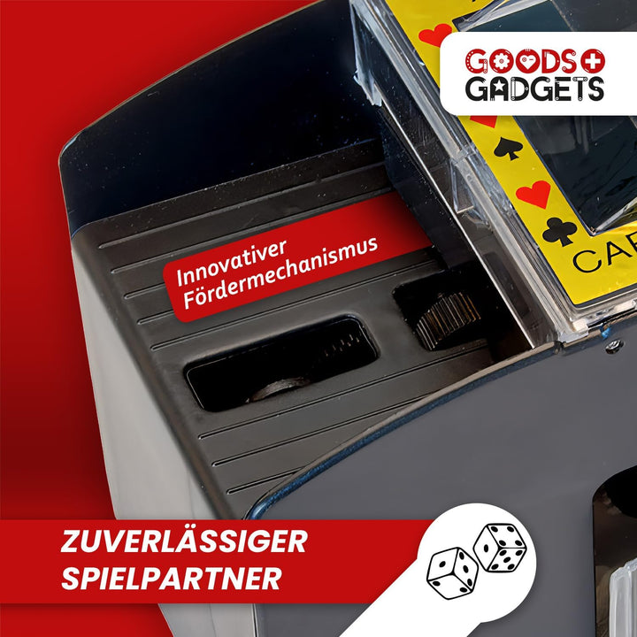 Elektrischer Kartenmischer Automatische XXL Karten-Mischmaschine für 4 Decks; Batteriebetrieben für