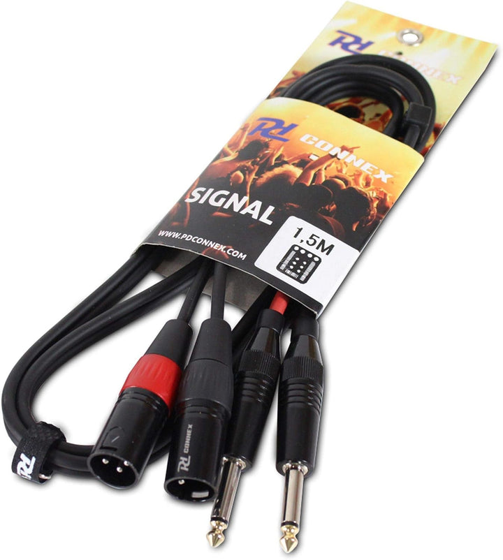 PD Connex Kabel 2x XLR-Stecker - 2x 6,3 mm Mono 1,5 m 1,5 Meter, 1,5 Meter