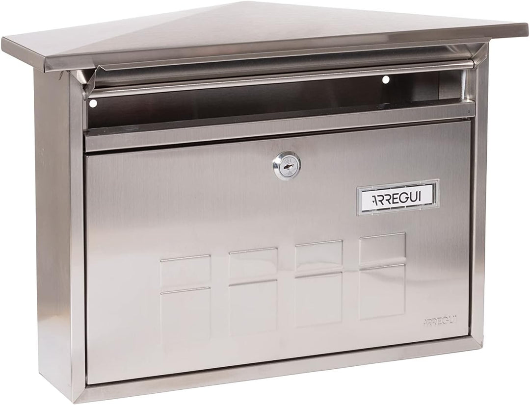ARREGUI M105832 Deco E5707 Individueller Briefkasten aus rostfreiem Stahl, Grösse M (DIN A4 und Zeit