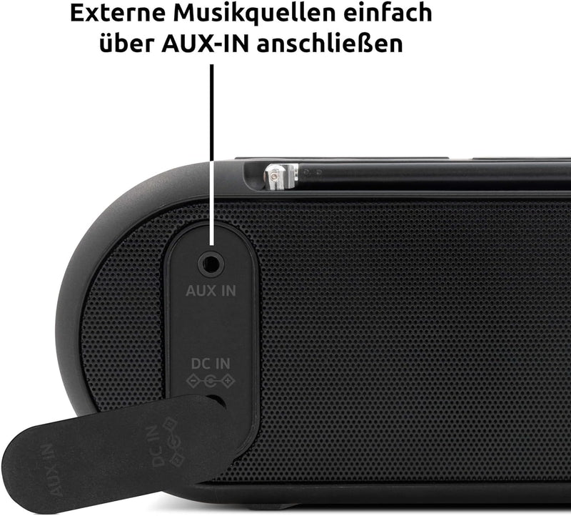 TechniSat DIGITRADIO BT 2 - tragbarer Premium-Bluetooth-Lautsprecher mit DAB+ Digitalradio (UKW, Uhr