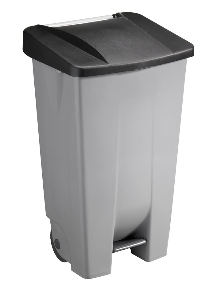 Sunware Basic Abfalleimer 120 Liter - 42,5 x 51 x 87,5 cm - mit Rädern/Fusspedal/Handgriff - grau/sc