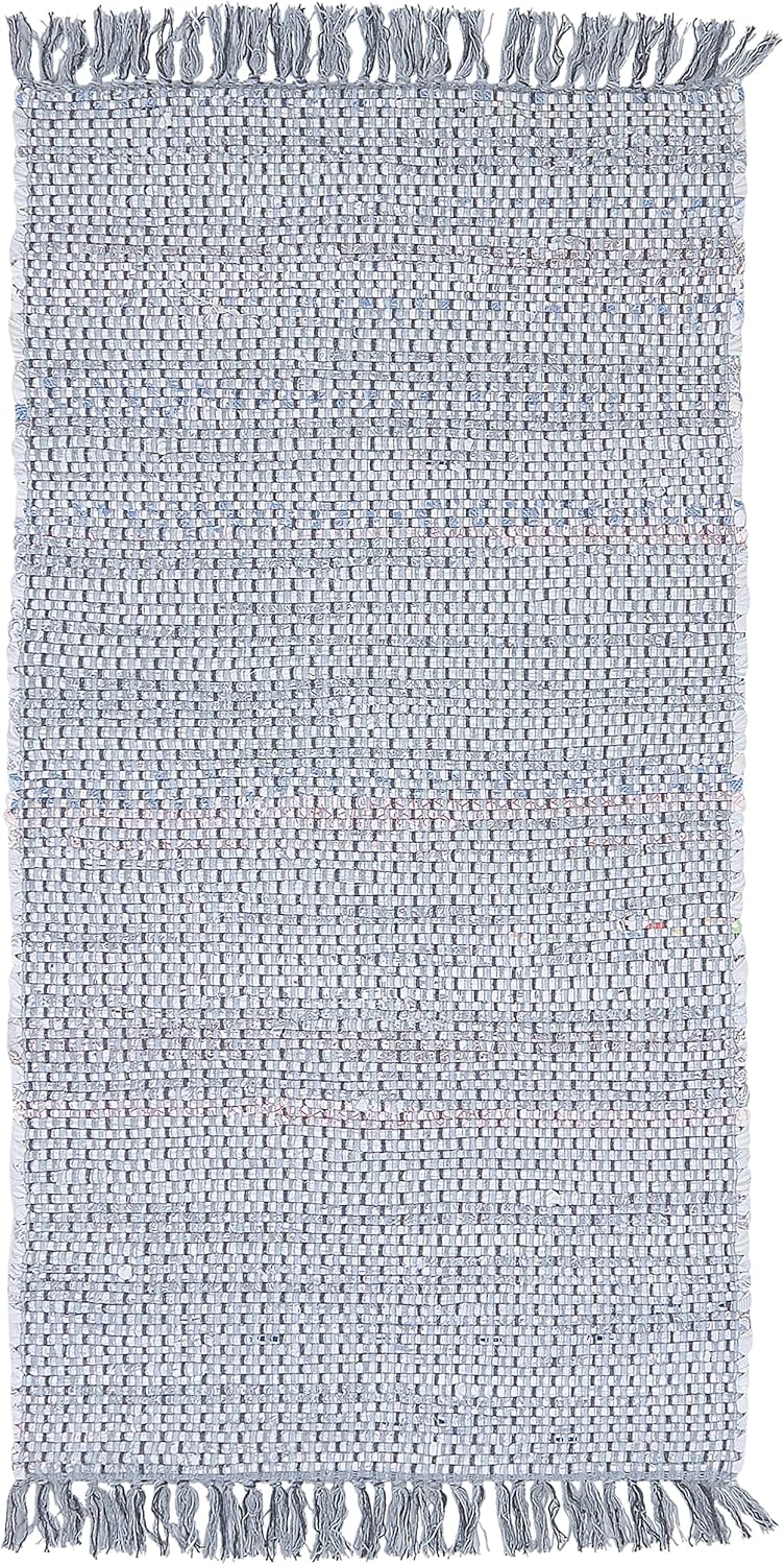 Trendy Teppich grau Streifen Baumwolle 80x150 cm Besni