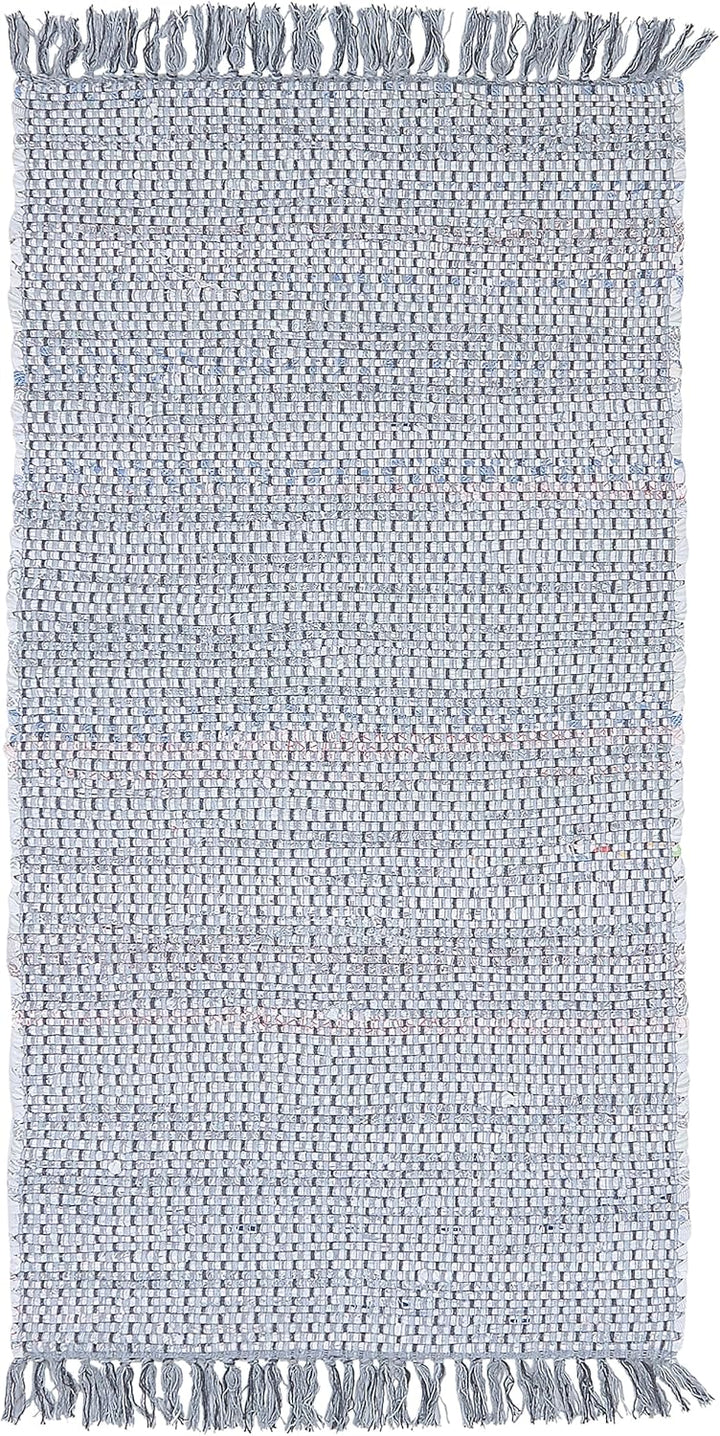 Trendy Teppich grau Streifen Baumwolle 80x150 cm Besni