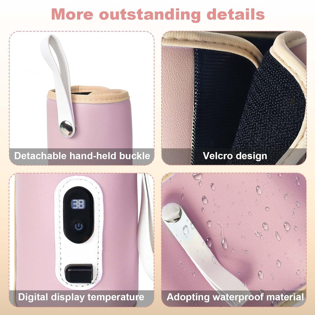 USB Tragbarer Babyflaschenwärmer mit LCD Display, Flaschenwärmer Baby Temperatur, Hält Flüssigkeiten