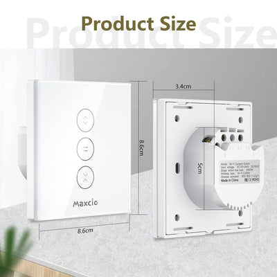 Maxcio Wlan Rolladenschalter, Smart Rolladen Zeitschaltuhr Kompatibel mit Alexa und Google Home, APP