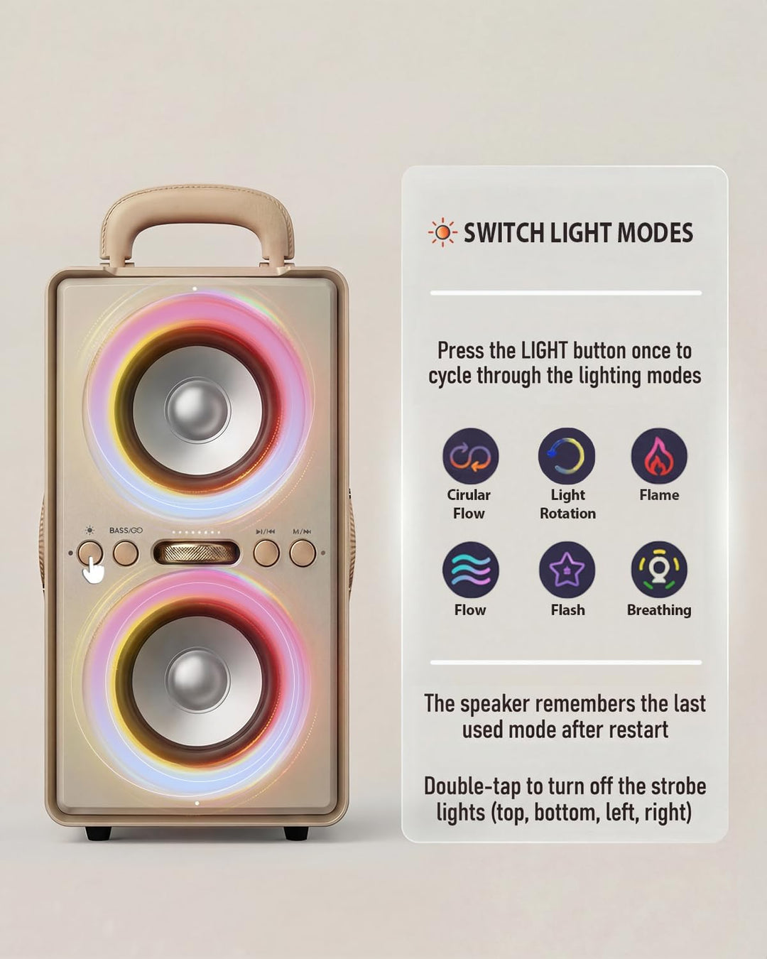 240W Musikbox Bluetooth Gross, kraftvoller, lauter Klang mit tiefen Bässen, 20H Akku,TWS-Funktion, P