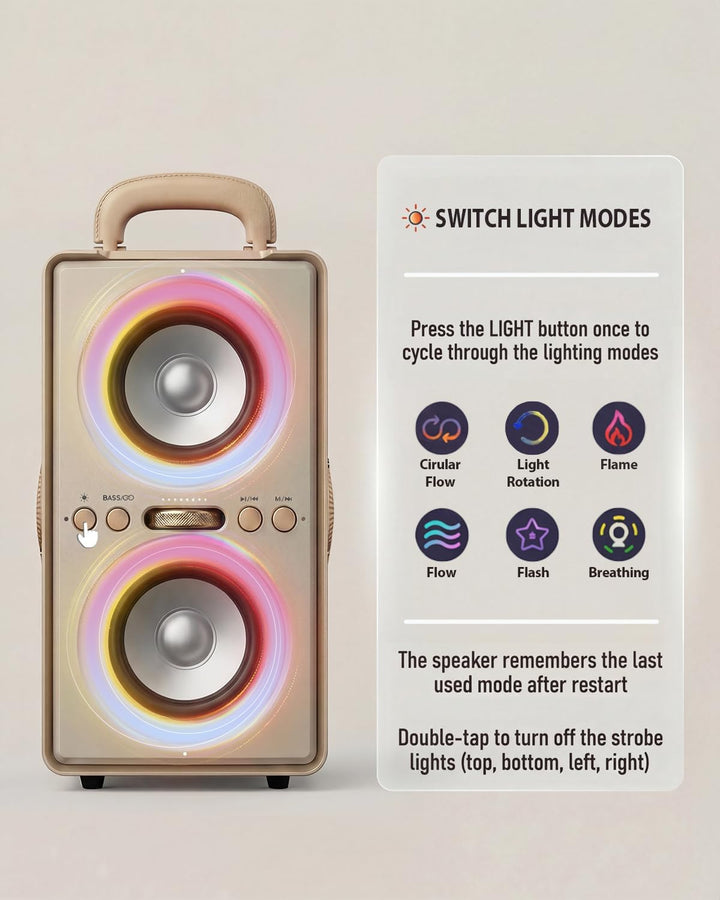 240W Musikbox Bluetooth Gross, kraftvoller, lauter Klang mit tiefen Bässen, 20H Akku,TWS-Funktion, P