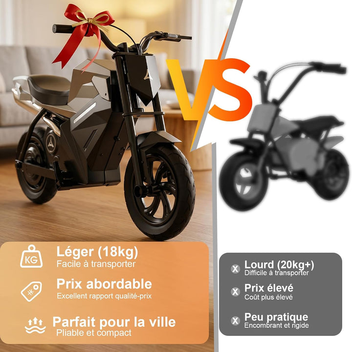 Elektro Motorrad Kinder, 16 km Reichweite, 350W Motor, E Bike Kinder | 12.5 Zoll Geländereifen, 65 k