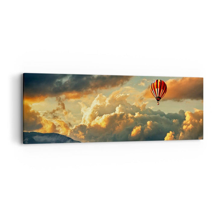 Panorama Bilder auf Leinwand Wolken Ballon Flug Leinwandbild 90x30cm Wandbilder Dekoration Wohnzimme