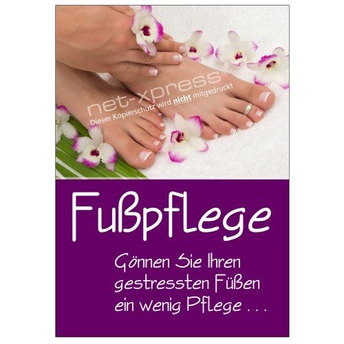 net-xpress Fusspflege-Poster für Fusspflegepraxis DIN A1, Werbeplakat Plakat Nagelstudio