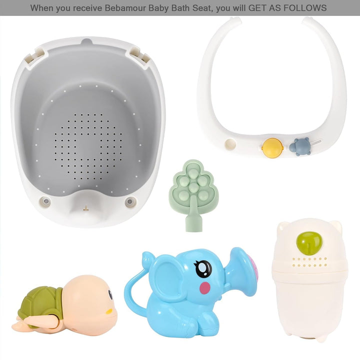 Bebamour Baby Badesitz 6 Monate+ Kind Badewanne Rutschfester 4 Green, 4 Green