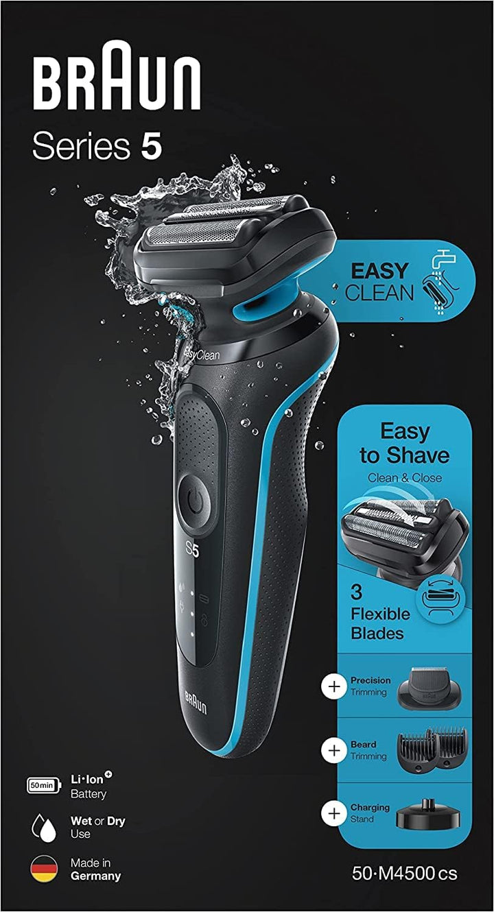 Braun Series 5cs Rasierer Herren, Elektrorasierer mit 3 flexiblen Klingen, Barttrimmer, Ladestand, 5