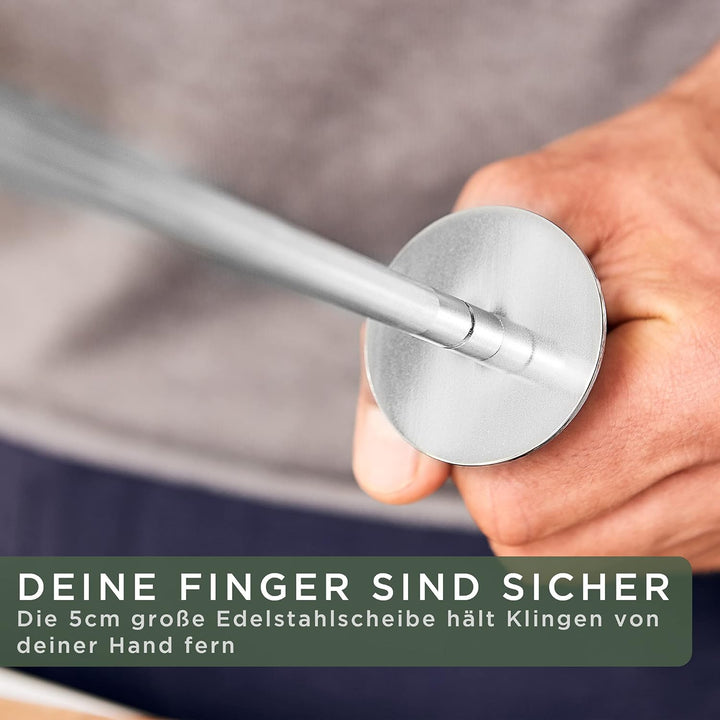 WALDWERK Premium Wetzstahl - Messerschärfer aus gehärtetem Stahl und mit edlem Holzgriff - 100% plas