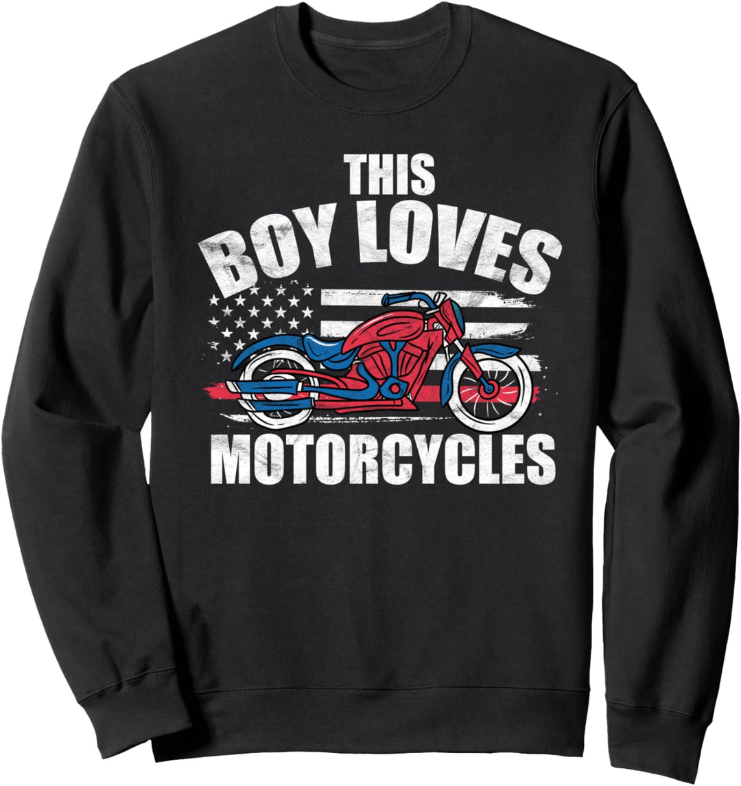 Motorrad Geschenk Chopper für Kinder - Dieser Junge liebt Sweatshirt