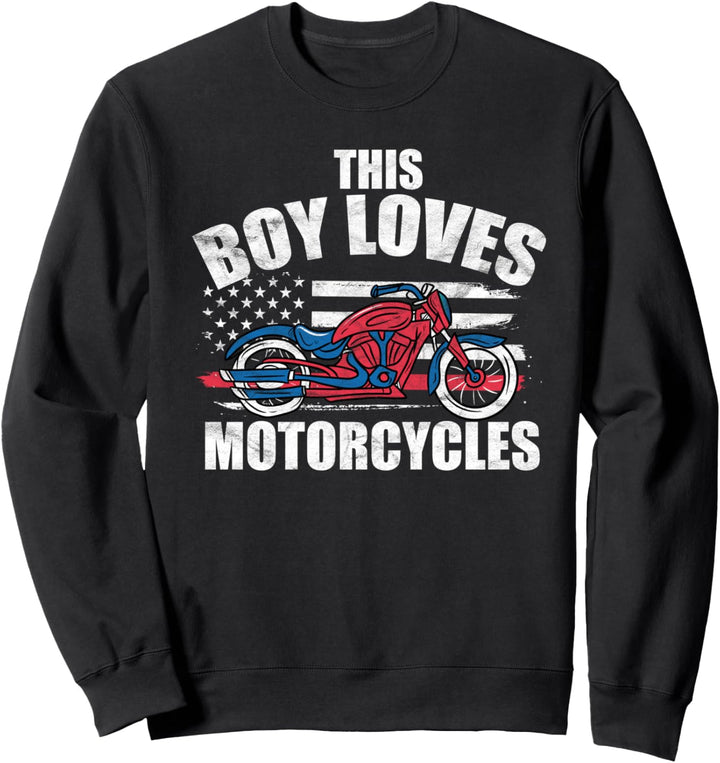 Motorrad Geschenk Chopper für Kinder - Dieser Junge liebt Sweatshirt
