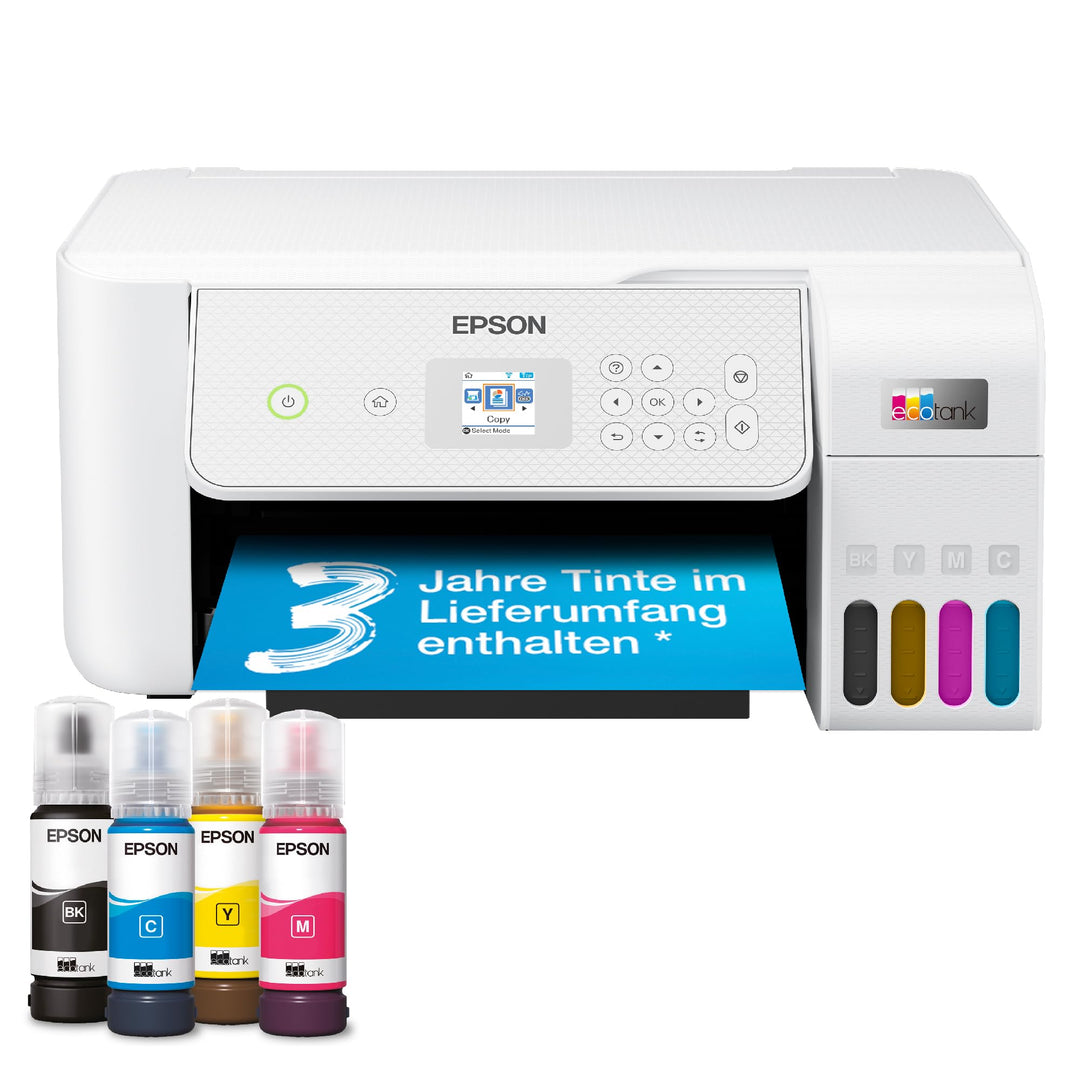 Epson EcoTank ET-2876 A4-Multifunktions-Wi-Fi-Tintentankdrucker, mit einem im Lieferumfang enthalten