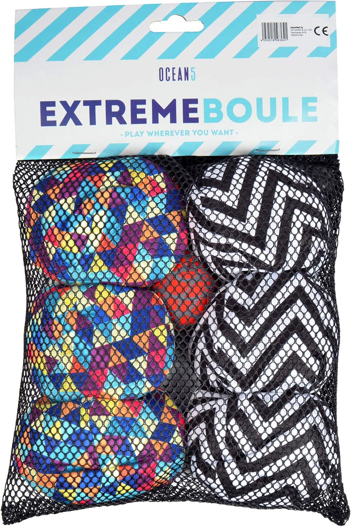 Ocean 5 Extrem Boule - Soft-Boule Set, Street-Boccia, Cross Country Petanque mit Tasche Immer überal