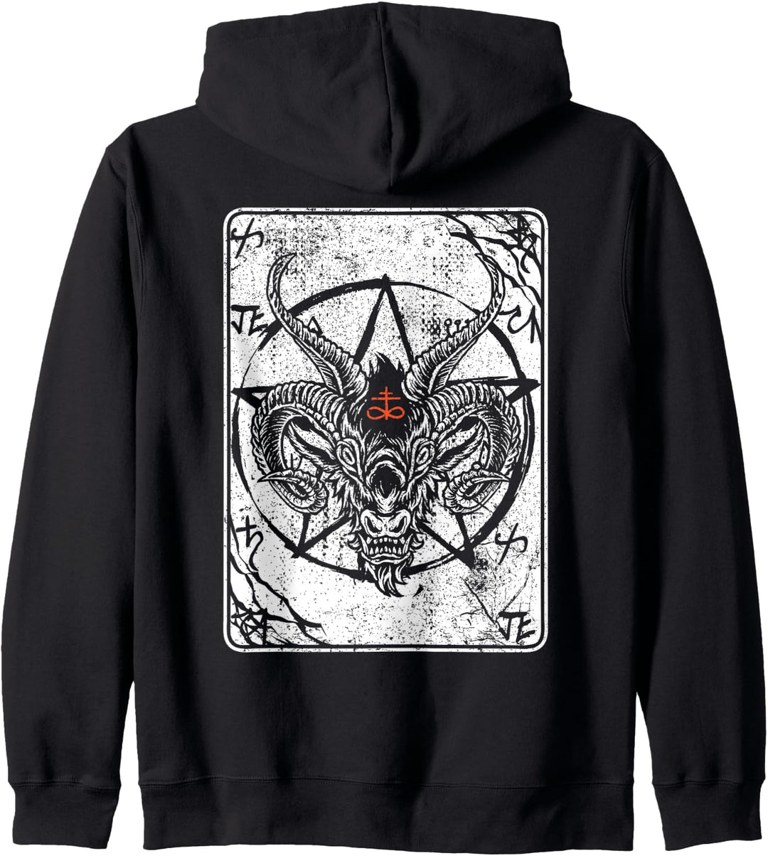 Baphomet Rückenabdruck Satan Antichrist Luzifer 666 Baphomet Kapuzenjacke