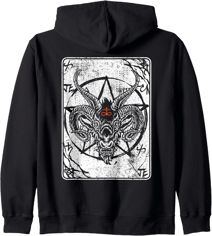 Baphomet Rückenabdruck Satan Antichrist Luzifer 666 Baphomet Kapuzenjacke