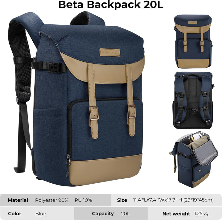 K&F Concept Kamerarucksack Rolltop 20L Fotorucksack Wasserdicht Robuste Rucksack-Stofftaschen aus St